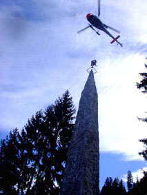 Mit dem Hubschrauber auf den Turm!